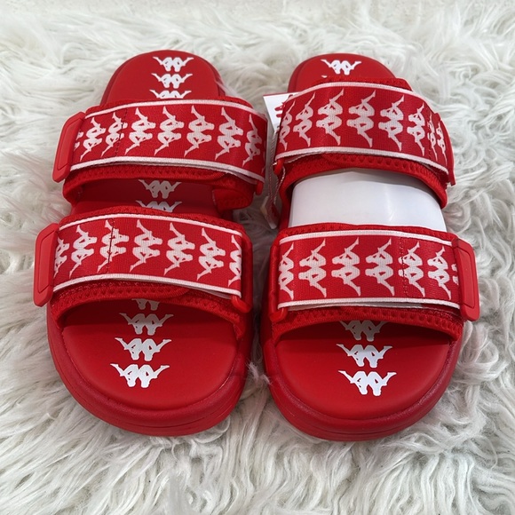 KAPPA 222 BANDA ASTER 1 SANDALS SLIDES - RED WHITE SIZE 11 NEW - Picture 2 of 15